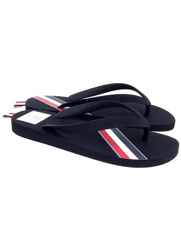 three stripe tab flip flop black - THOM BROWNE - BALAAN.