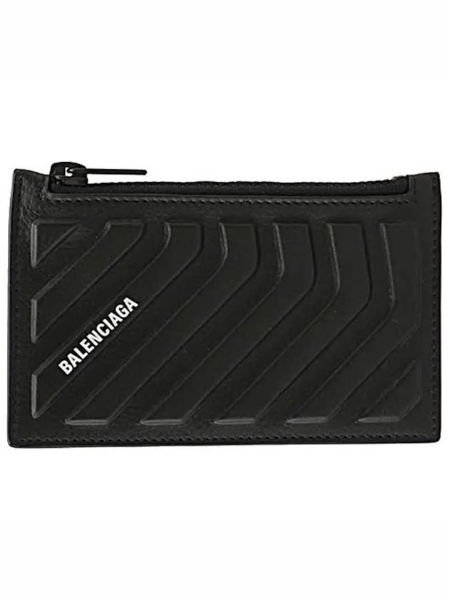 Logo Car Zipper Card Wallet Black - BALENCIAGA - BALAAN.