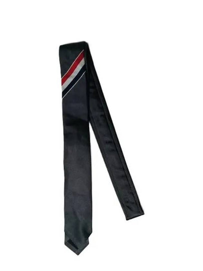 Men's Grosgrain Stripe Tie Dark Grey - THOM BROWNE - BALAAN 2