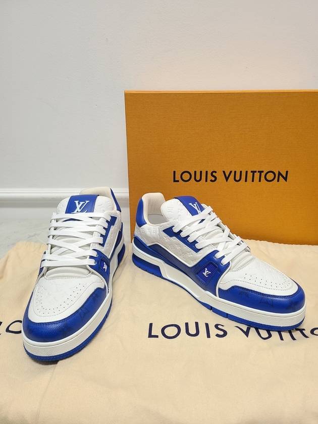 Blue LV Monogram Trainer Sneakers 7 - LOUIS VUITTON - BALAAN 7