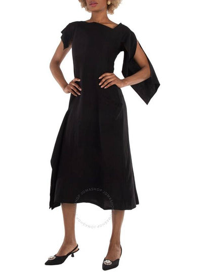 Yohji Yamamoto Black Asymmetric Dress, Brand Size 1 (X-Small) - YOHJI YAMAMOTO - BALAAN 2