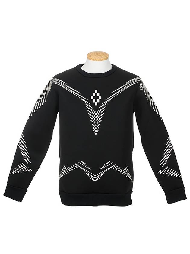 Neopren Symbol Crew Cotton Sweatshirt Black - MARCELO BURLON - BALAAN 3