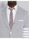 Men's 4 Bar Seesucker Loopback 4 Bar Sack Cardigan Grey - THOM BROWNE - BALAAN 6