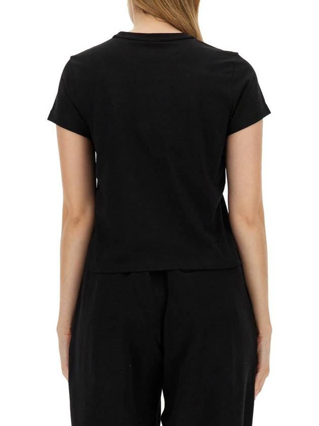 Logo Print Short Sleeve T-Shirt Black - ALEXANDER WANG - BALAAN 4