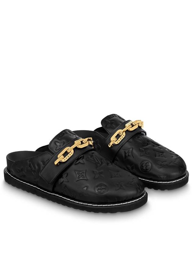 LV Cosy Flat Comfort Clog Black - LOUIS VUITTON - BALAAN 3