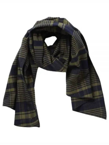 24 Long Scarf NavyOlive Cotton Plaid 24S1H001 OR385 ES062 - ENGINEERED GARMENTS - BALAAN 1