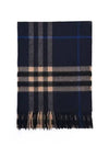 Classic Check Cashmere Muffler Navy - BURBERRY - BALAAN.