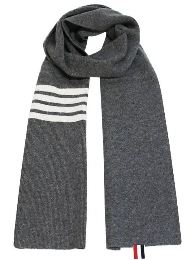 Striped Cashmere Muffler Grey - THOM BROWNE - BALAAN 2