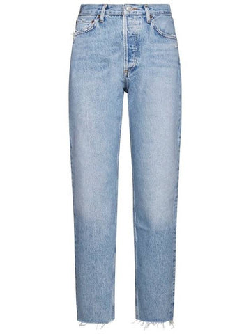 Boyfriend High-Waist Denim Straight Jeans Blue - AGOLDE - BALAAN 1