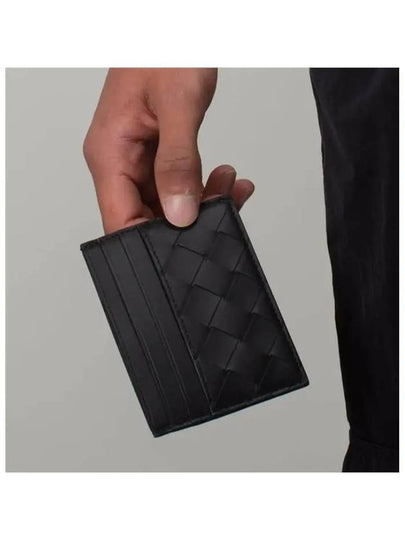 Intrecciato Leather Card Wallet Black - BOTTEGA VENETA - BALAAN 2