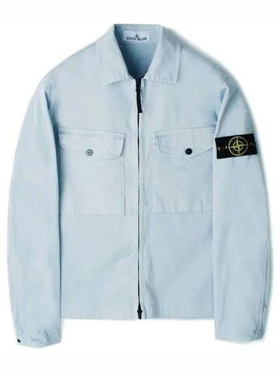 Garment Dyed Overshirt Zip Up Jacket Blue - STONE ISLAND - BALAAN 2