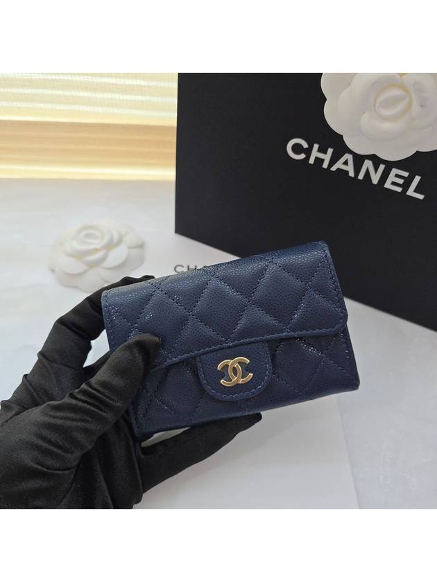 Classic Tok Card Wallet Navy Blue AP0214 - CHANEL - BALAAN 6