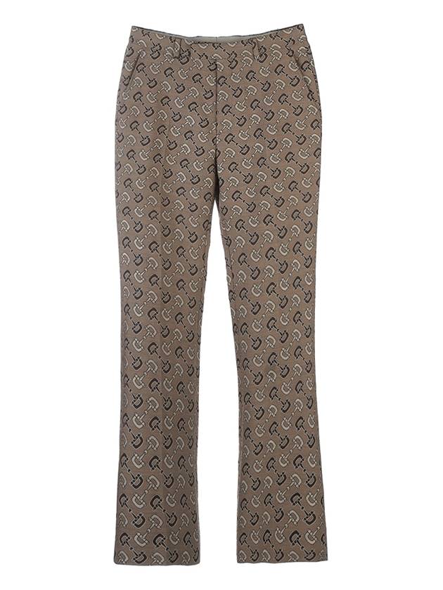 Maxi Horsebit Cotton Slacks Brown - GUCCI - BALAAN.