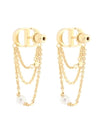 Petit CD Resin Pearls Crystals Earrings Gold - DIOR - BALAAN 1