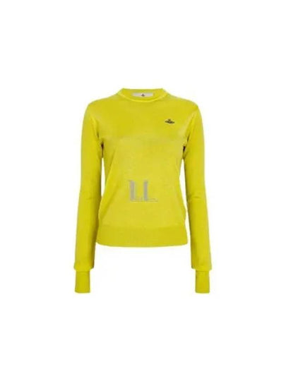 Women's Bea Jumper Embroidered Logo Knit Top Yellow - VIVIENNE WESTWOOD - BALAAN 2