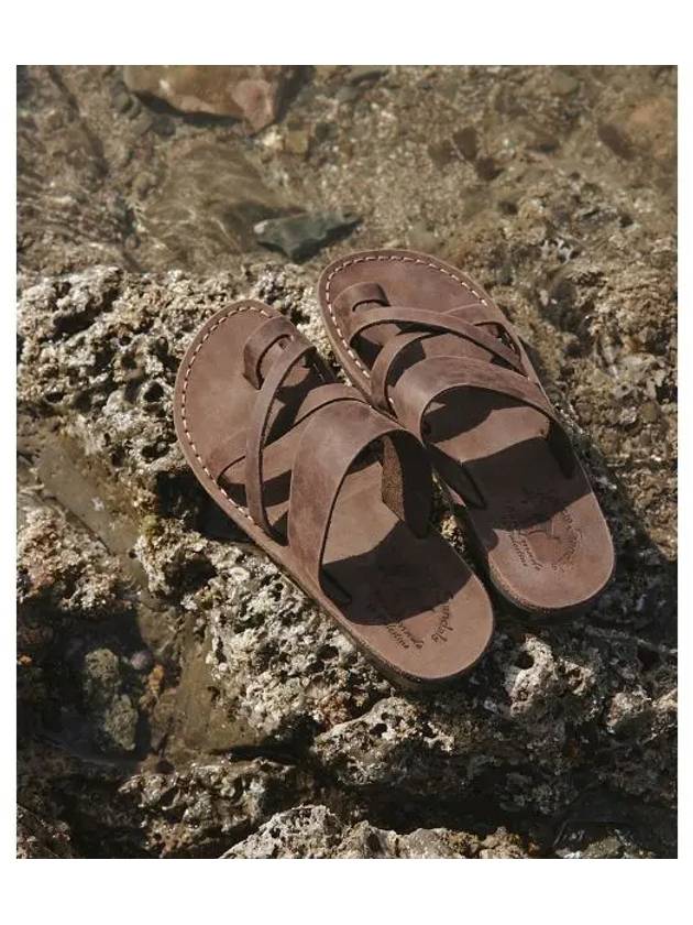 SANDALS NO 8 THE GOOD SHEPHERD BROWN NUBUCK Unisex - JERUSALEM - BALAAN 1