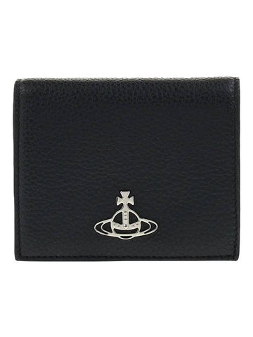 logo leather bifold wallet black - VIVIENNE WESTWOOD - BALAAN.