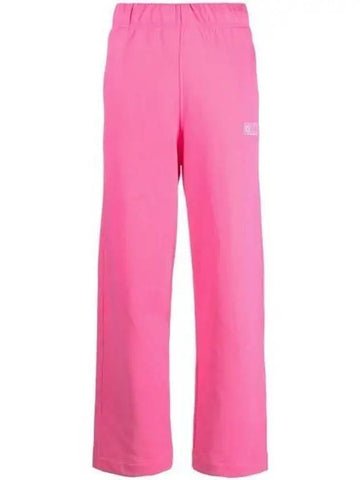 Logo Print Wide Pants Pink - GANNI - BALAAN 1