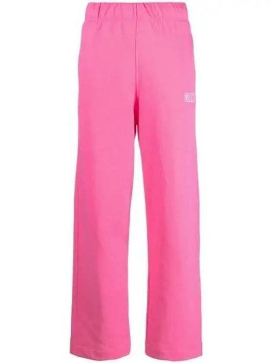 Logo Print Wide Pants Pink - GANNI - BALAAN 1