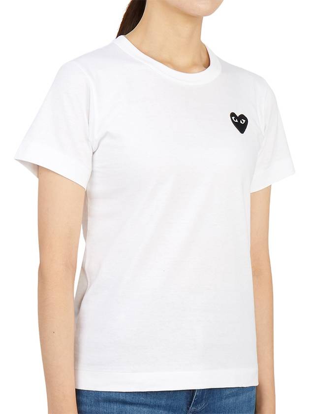 Women's Small Black Wappen Short Sleeve T-Shirt P1 T063 2 White - COMME DES GARCONS PLAY - BALAAN 4