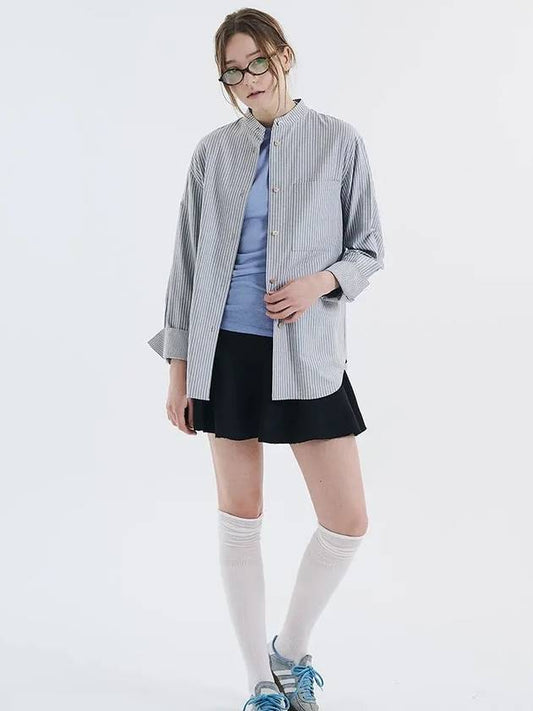 Wrist color combination striped Chinese cotton shirt gray 004 - VOYONN - BALAAN 2