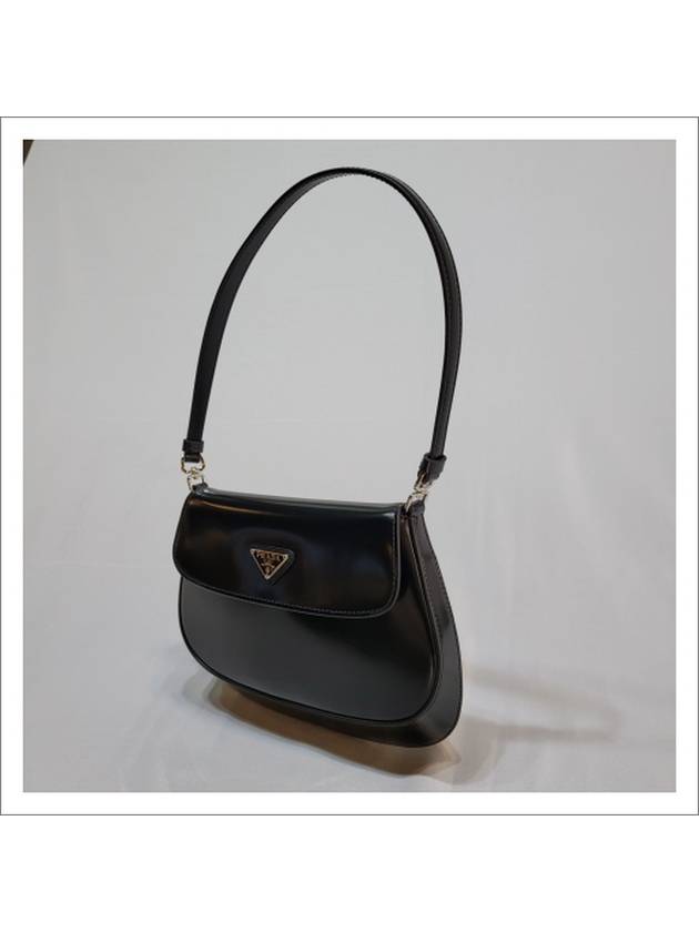 Cleo Brushed Flap Shoulder Bag Black - PRADA - BALAAN 4