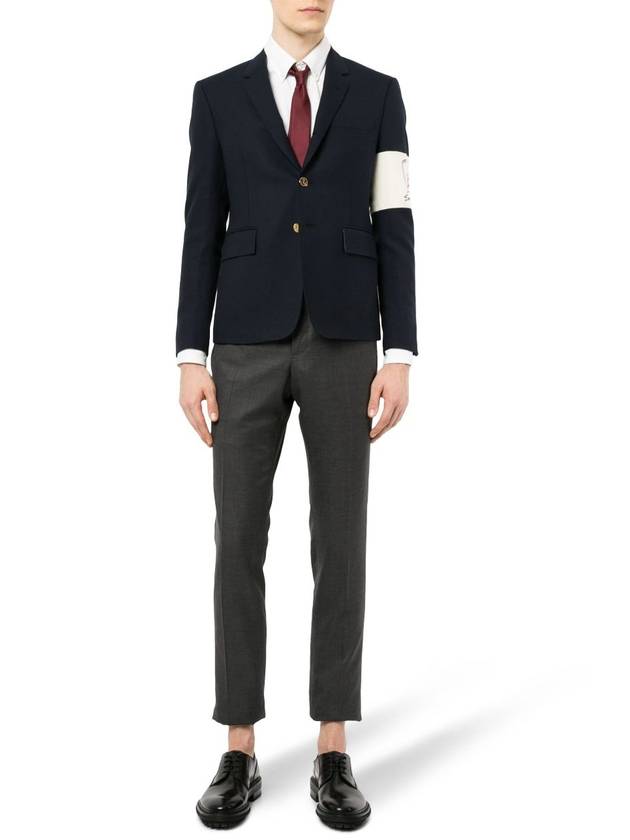 Low Rise Side Tab Wool Slacks Dark Grey - THOM BROWNE - BALAAN 3