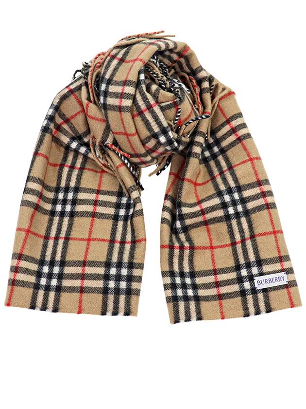 Check Cashmere Scarf Brown - BURBERRY - BALAAN 3