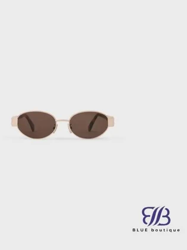 Triomphe Metal 01 Sunglasses Rose Gold Brown - CELINE - BALAAN 1