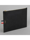 Three Stripes Tab Leather Clutch Bag Black - THOM BROWNE - BALAAN 3