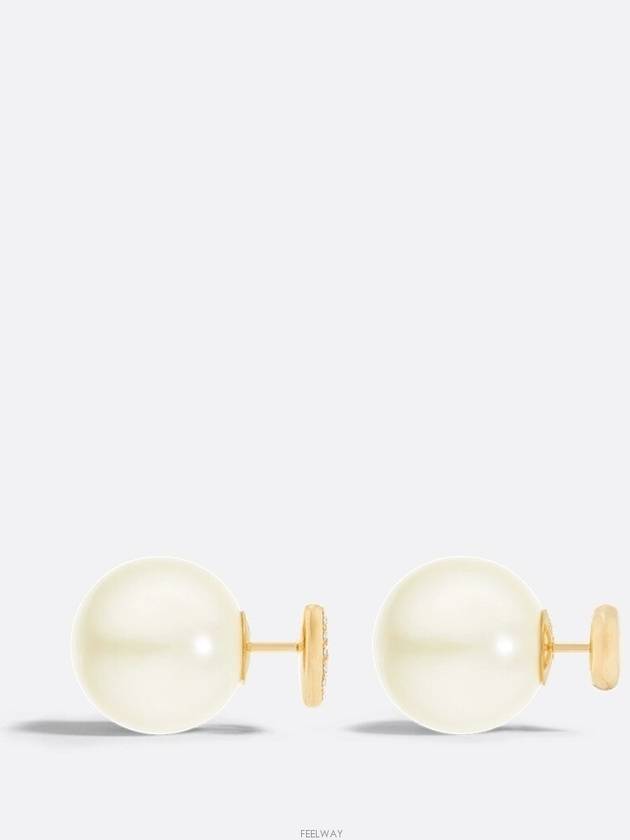 Dior Tribales Earrings Gold Finish Metal White Le - DIOR - BALAAN 3