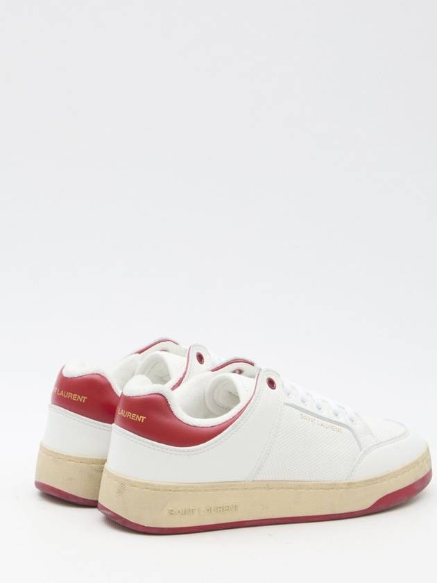 Logo Calf Leather Low Top Sneakers White - SAINT LAURENT - BALAAN 4