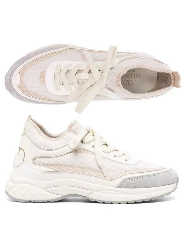 Women's Ready Go Runner Low Top Sneakers Beige - VALENTINO - BALAAN 1