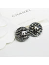 earrings metal resin diamante silver black crystal - CHANEL - BALAAN 7