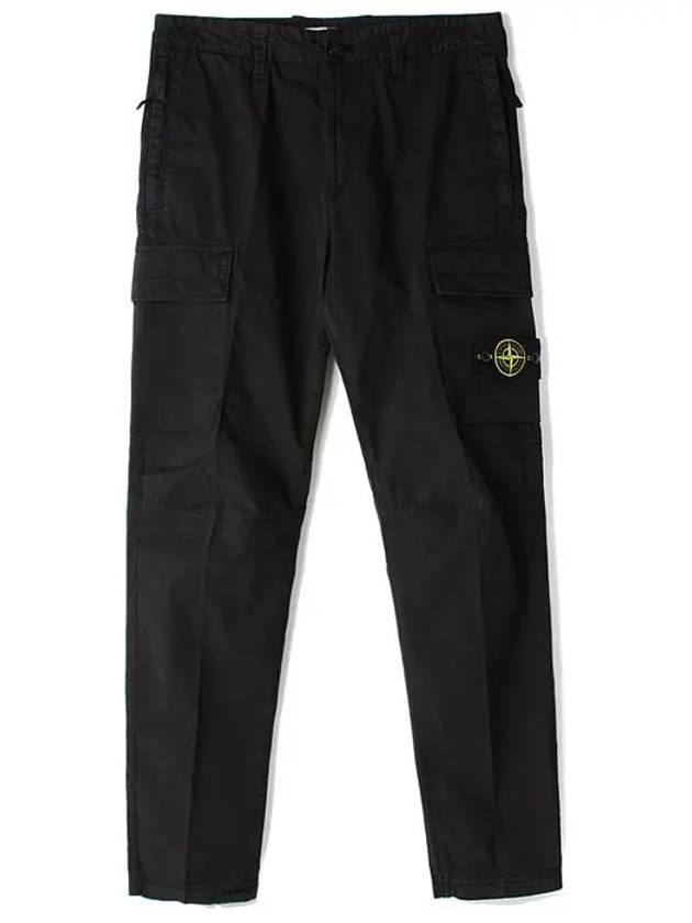 Supima Cotton Twill Stretch TC Straight Pants Black - STONE ISLAND - BALAAN 2