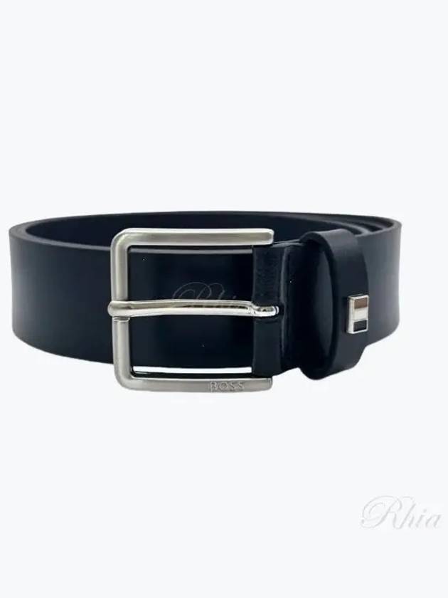 Green Ther Flag E Belt 50486839 410 Signature Stripe Keeper Trim Italian Leather - HUGO BOSS - BALAAN 2