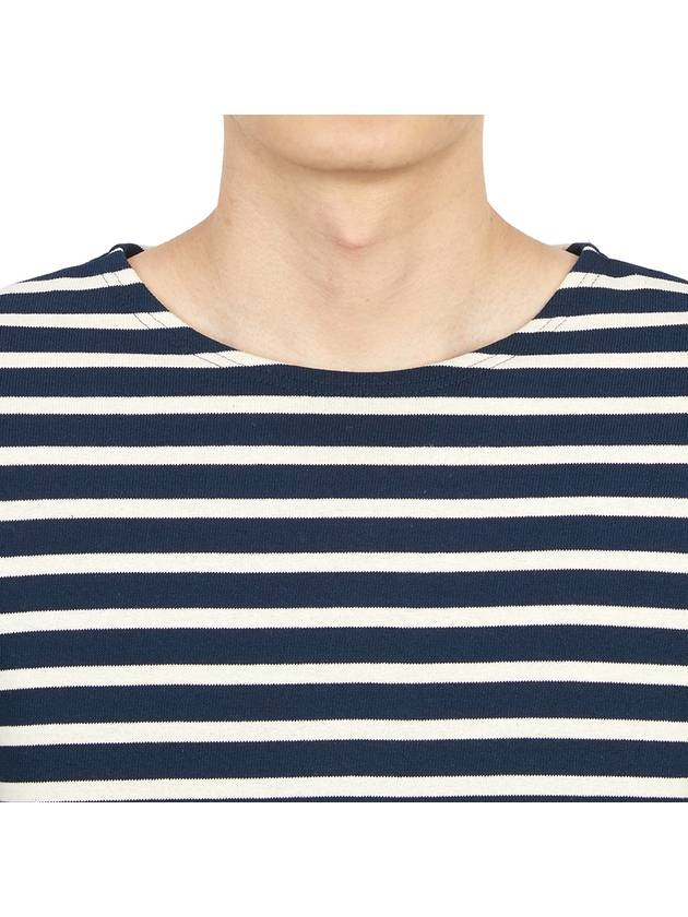 Meridien Mode Elbow Patch Striped Long Sleeve T-Shirt Marine Ecru - SAINT JAMES - BALAAN 8