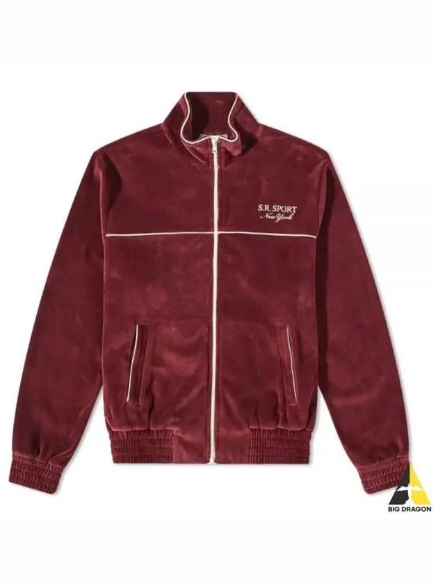 SR SPORT VELOUR TRACK JACKET MERLOT JA751 sports velor - SPORTY & RICH - BALAAN 1