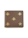 Bee Star Bifold Leather Half Wallet Brown - GUCCI - BALAAN 1