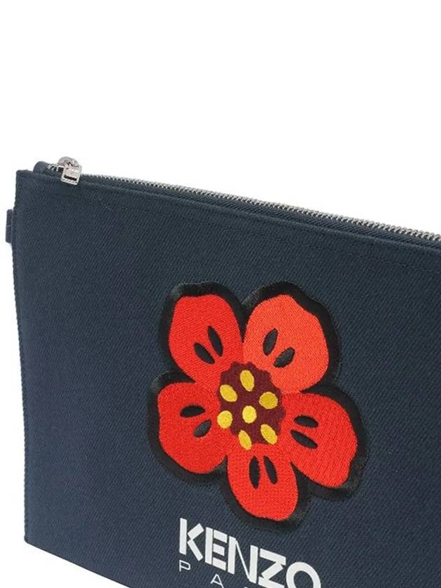 Flower embroidery large clutch bag navy 5PM902 F34 76 - KENZO - BALAAN 4