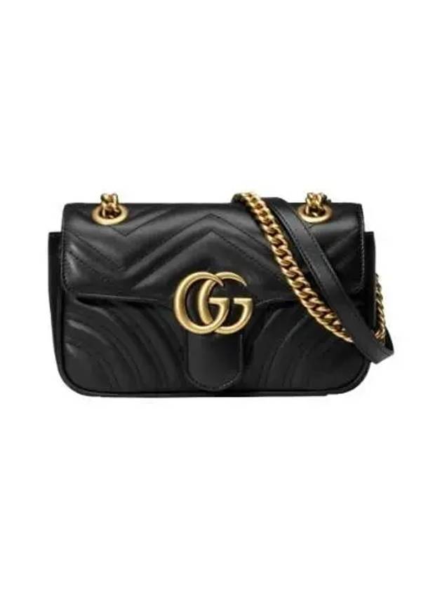 GG Marmont Matelasse Gold Chain Mini Cross Bag Black - GUCCI - BALAAN 2