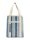 Darwen Striped Small Nylon Tote Bag Blue - ISABEL MARANT - BALAAN 2