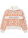 JACQUARD MOCKNECK SWEATER ORANGE WOMAN - MALBON GOLF - BALAAN 1