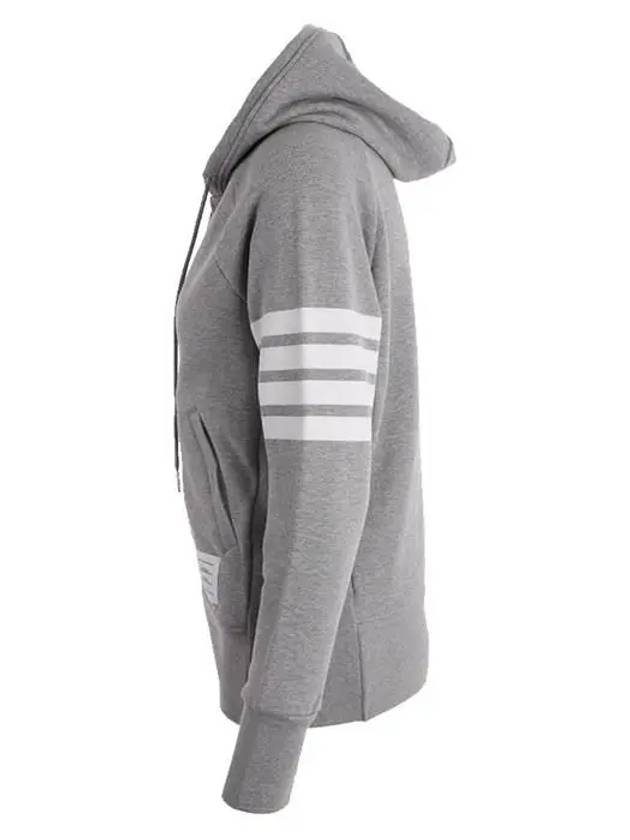 Engineered 4 Bar Diagonal Zip Up Hoodie Light Grey - THOM BROWNE - BALAAN 4