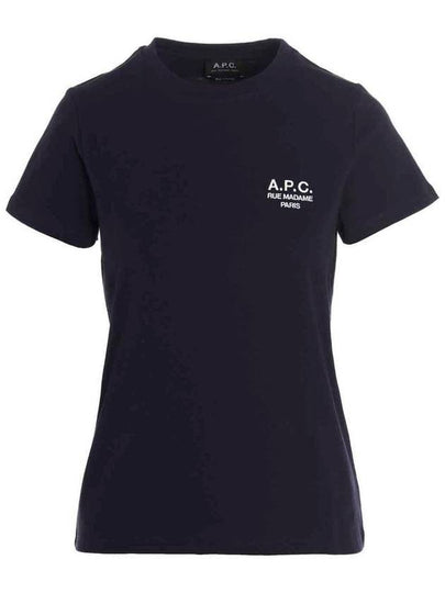 Denise Embroidered Short Sleeve T-shirt Navy - A.P.C. - BALAAN 2