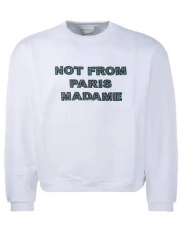 Drold Monsieur Slogan Sweatshirt White Green SW113 CO001 - DROLE DE MONSIEUR - BALAAN 1