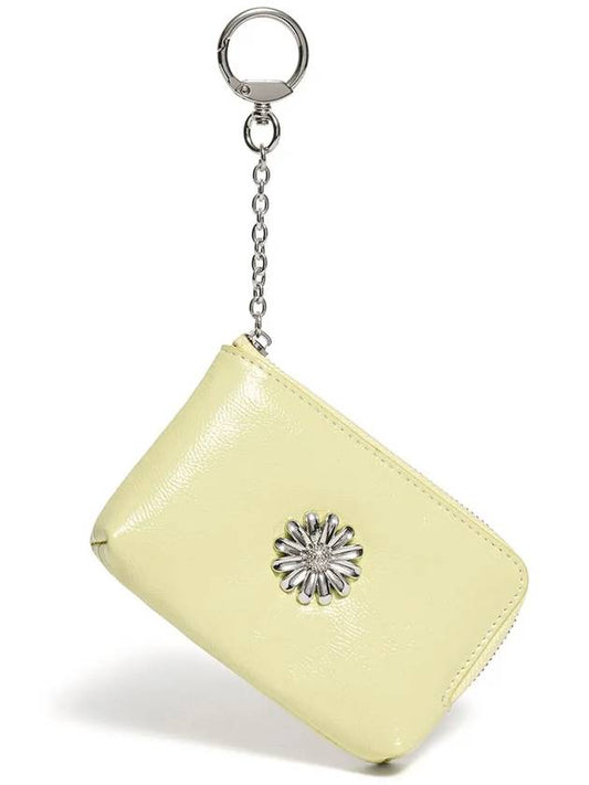 Daisy Keyring Coin Zipper Card Wallet Pouch Pale Lemon - LE MASQUE - BALAAN 1