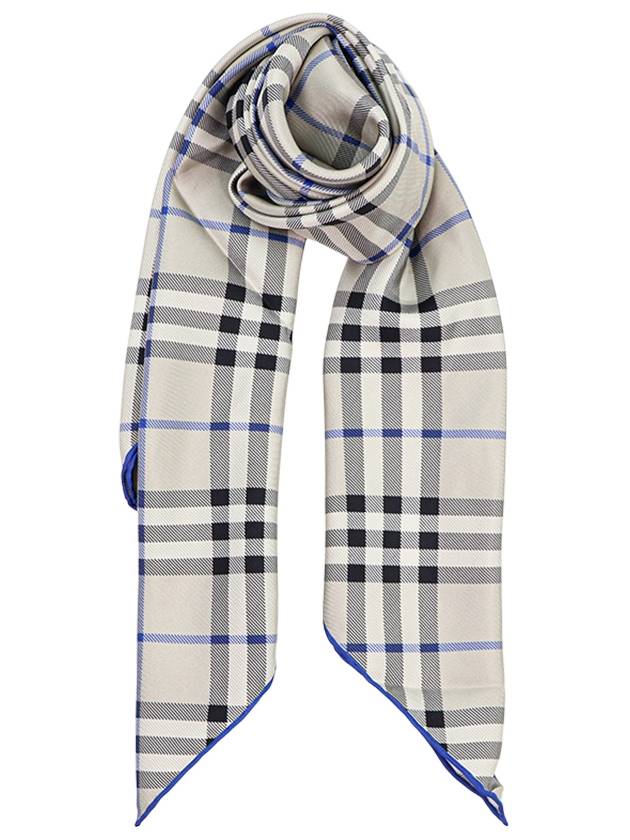 Check Silk Scarf Lichen - BURBERRY - BALAAN 2