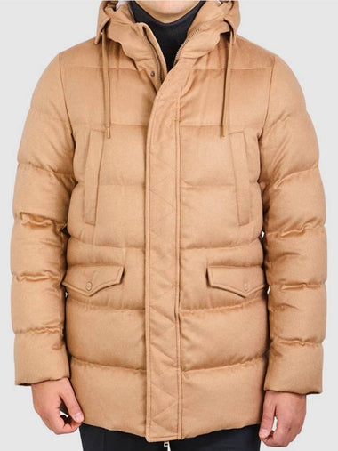 Camel Cashmere Silk Goose Down Parka - HERNO - BALAAN 1