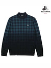 Men s Gingham Jagard Gradient Print Pullover 2412GXKW NAVY - BLACK&WHITE - BALAAN 1